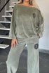 'Fauna' Long Sleeve Top and Pants Set - Celes Fashion